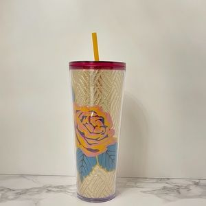Starbucks Floral Gold Tumbler Brand New Limited